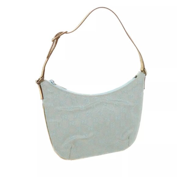 GUCCI GG Canvas Accessory Pouch Turquoise Blue 005 0813 Auth fm2785 - Picture 1 of 14